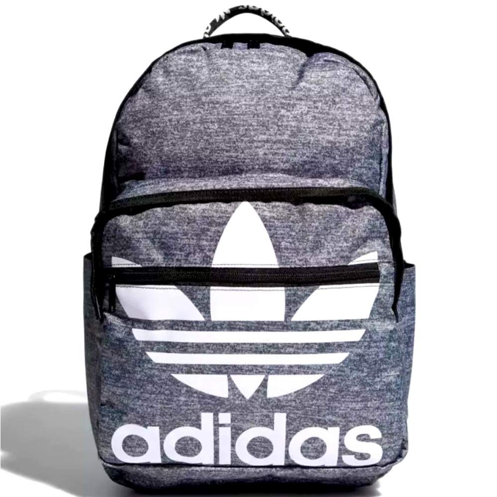NEW ADIDAS ORIGINALS TREFOIL POCKET BACKPACK #CL5495 GREY WHITE Unisex